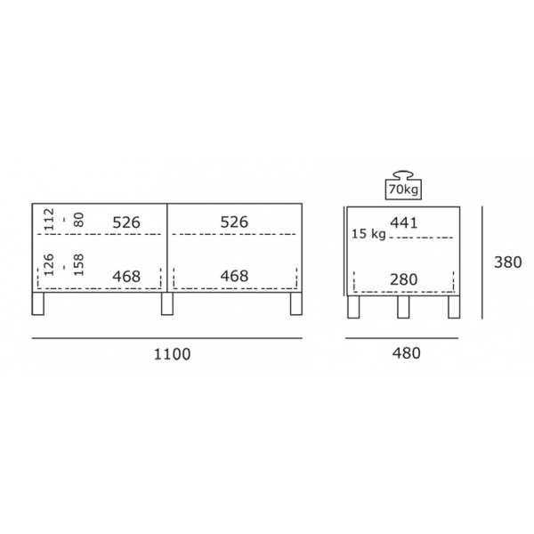 Mueble televisión Just Racks JRL1100SL