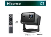 Hisense C3 | Proyector 4K de triple láser DLP para sobremesa, con óptica frontal y soporte ajustable