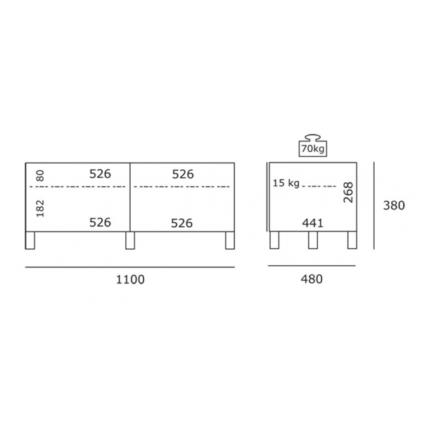 Just Racks JRL1100 mueble de television
