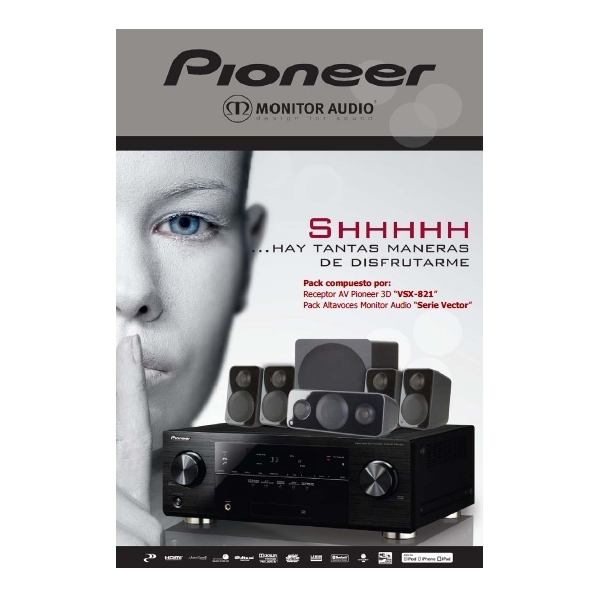 Pioneer XD-821 Vector Silver Pack Conjunto HC compuesto por Pioneer VSX-821 y al Pioneer XD-821 Vector Silver Pack Conjunto HC compuesto por Pioneer VSX-821 y al