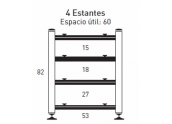 Artesania Audio Mesa Fija 4 estantes con baldas mueble de audio
