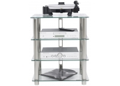 Norstone Epur 4 Mueble para equipos sonido 4 estantes transparentes, estructura 