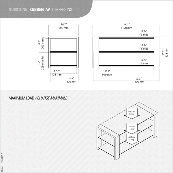Norstone Kubben AV Kubben AV Mueble televisión estructura de madera Dark Rosewoo