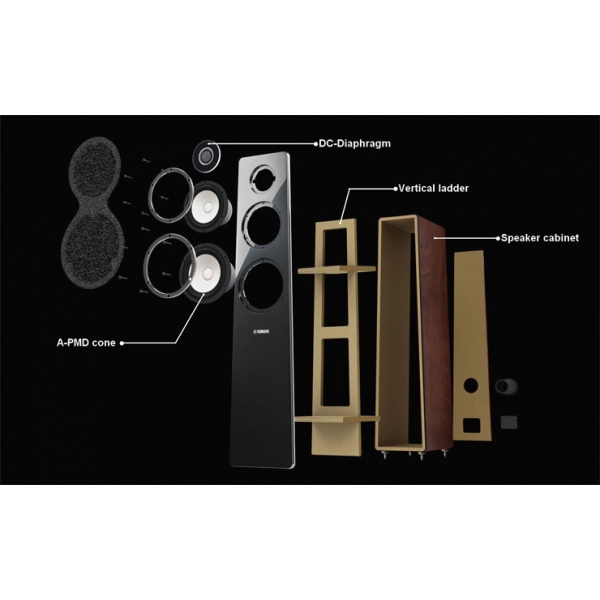 Yamaha NS-F500 altavoces de suelo de 3 vías con bass reflex. Acabado lacado pian