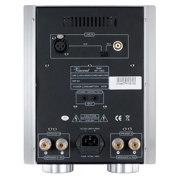 Vincent SP-T800 etapa de potencia monofónica híbrida 200 Watios a 8Ohmios, 1 ent