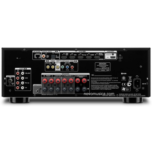 Amplificador Cine en Casa Denon AVR2113 4K 95 Watios 6 HDMI airplay 