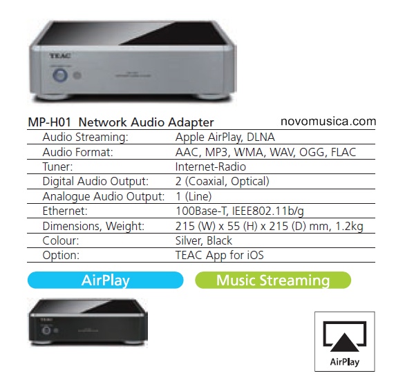Teac MP-H01 reproductor audio en red